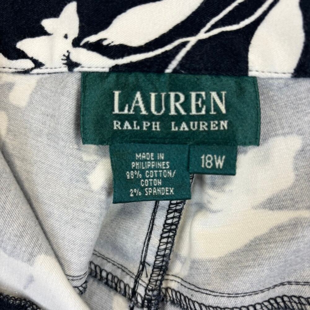 Vtg Ralph Lauren Pant Womens 18W Artsy Floral Asian Mid Rise Tapered Trouser 90s - Picture 11 of 12